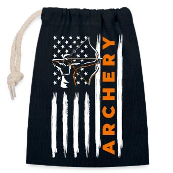Archer Bow and Arrow Target Sports - Closable cotton gift bag (14x20cm) - navy - Front