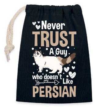 Persian Pet - Closable cotton gift bag (14x20cm) - navy - Front