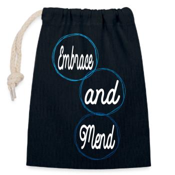 gift emotional well-being present idea support - Closable cotton gift bag (14x20cm) - navy - Front