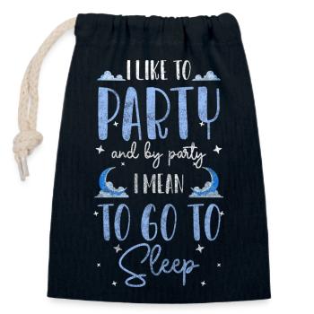 Sleeping Late Riser Tired Sloth - Closable cotton gift bag (14x20cm) - navy - Front