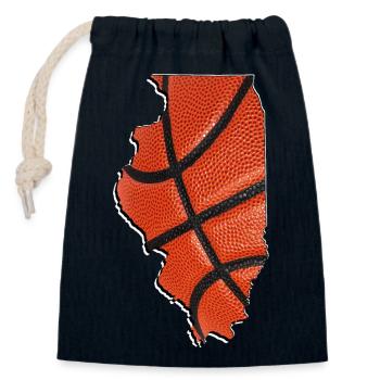 Illinois (USA) | echter Basketball | Landkarte - Verschließbarer Geschenkbeutel aus Baumwolle (14x20cm) - Navy - Vorne