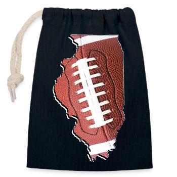 Illinois (USA) | echter Football | Landkarte - Verschließbarer Geschenkbeutel aus Baumwolle (14x20cm) - Navy - Vorne