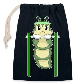Caterpillar Bodybuilder Tractions Musculation - Sac cadeau en coton avec cordon (14 x 20 cm) - bleu marine - Devant