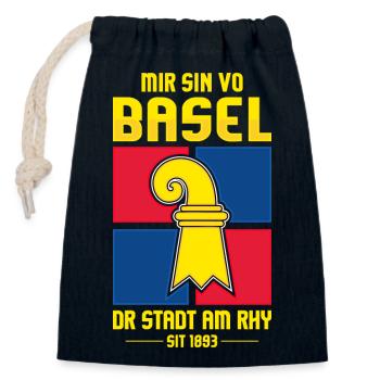 BASEL - Verschließbarer Geschenkbeutel aus Baumwolle (14x20cm) - Navy - Vorne