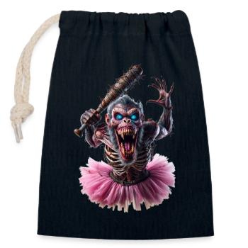 Zombie Affe im Tutu - Verschließbarer Geschenkbeutel aus Baumwolle (14x20cm) - Navy - Vorne