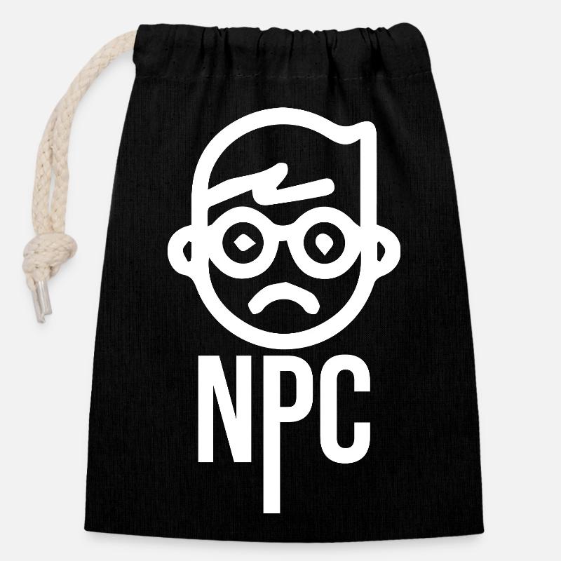 NPC Design Gamer funny gift - Closable cotton gift bag (14x20cm) - black