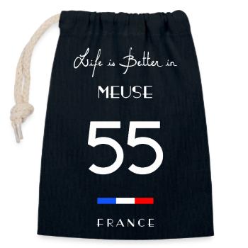 Life is better MEUSE Number 55 Lorraine - Closable cotton gift bag (14x20cm) - navy - Front