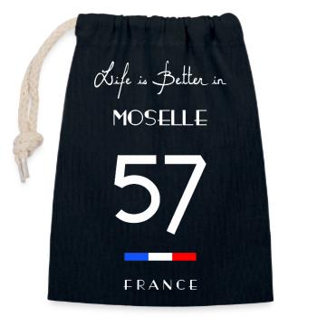 Life is better in MOSELLE Number 57 Lorraine - Closable cotton gift bag (14x20cm) - navy - Front