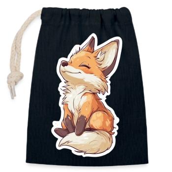Fuchs - Verschließbarer Geschenkbeutel aus Baumwolle (14x20cm) - Navy - Vorne