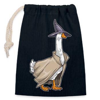 Duck Halloween Witch - Closable cotton gift bag (14x20cm) - navy - Front