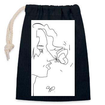 Kuss Schmetterling - Verschließbarer Geschenkbeutel aus Baumwolle (14x20cm) - Navy - Vorne
