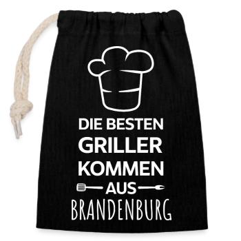 The best grillers come from Brandenburg Design - Closable cotton gift bag (14x20cm) - black - Front
