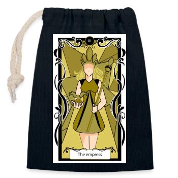 Das Goldene Kaiserin-Tarot - Verschließbarer Geschenkbeutel aus Baumwolle (14x20cm) - Navy - Vorne