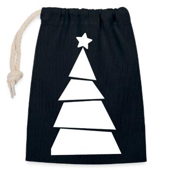 Christmas Tree - Weihnachtsbaum - Weihnachten - Verschließbarer Geschenkbeutel aus Baumwolle (14x20cm) - Navy - Vorne