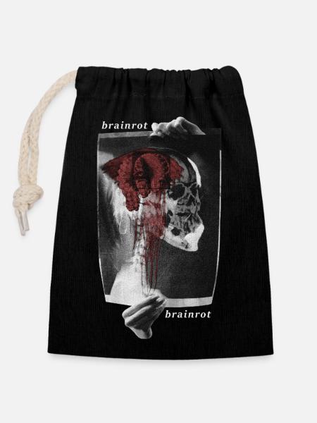Pourriture cérébrale - Sac cadeau en coton avec cordon (14 x 20 cm) - noir