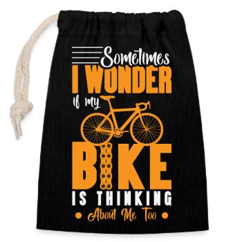 VTT VTT Vélo de Parole Descendance VTT - Sac cadeau en coton avec cordon (14 x 20 cm) - noir - Devant