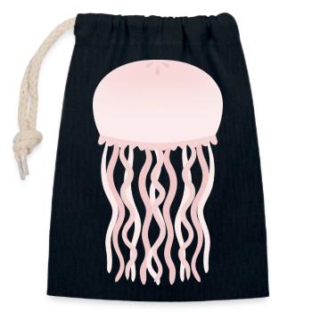 Lueur de méduse pastel - Sac cadeau en coton avec cordon (14 x 20 cm) - bleu marine - Devant