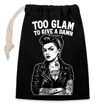 Rockabella Pin-Up: Outlaw Tattoo Girl & Lederjacke - Verschließbarer Geschenkbeutel aus Baumwolle (14x20cm) - Schwarz - Vorne