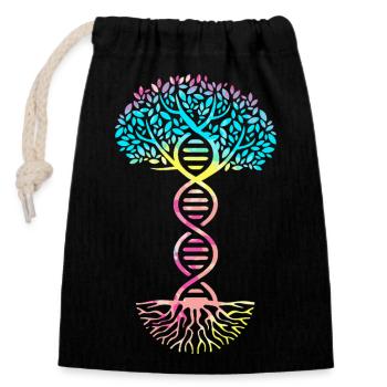 Structural formula molecule - Closable cotton gift bag (14x20cm) - black - Front