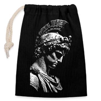Antique Hero Statue Contrast Print - Closable cotton gift bag (14x20cm) - black - Front
