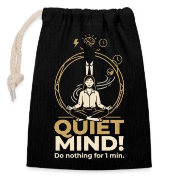 Quiet Mind - Closable cotton gift bag (14x20cm) - black - Front
