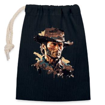 cowboy - Closable cotton gift bag (14x20cm) - navy - Front