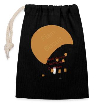 Biscuit - Closable cotton gift bag (14x20cm) - black - Front