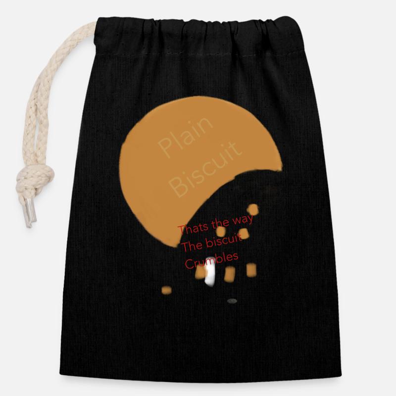 Biscuit - Closable cotton gift bag (14x20cm) - black