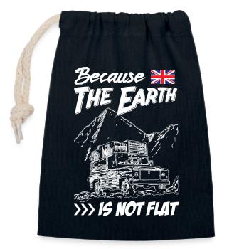 Landy because The Earth Is Not Flat - Verschließbarer Geschenkbeutel aus Baumwolle (14x20cm) - Navy - Vorne