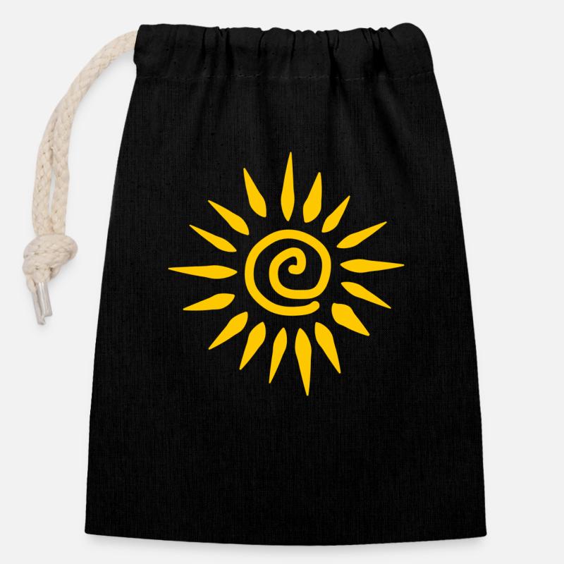 Die Sonne le soleil - Sac cadeau en coton avec cordon (14 x 20 cm) - noir