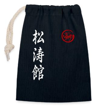 Shotokan Karate Style Martial Arts - Closable cotton gift bag (14x20cm) - navy - Front