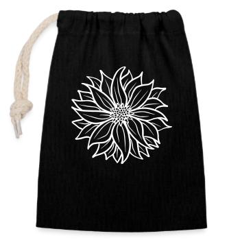 Filigree mountain flower - Closable cotton gift bag (14x20cm) - black - Front