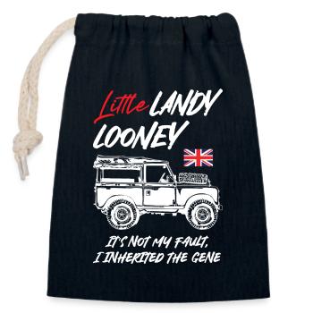 Little Landy Looney Mechanic - Verschließbarer Geschenkbeutel aus Baumwolle (14x20cm) - Navy - Vorne
