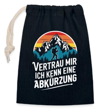 Hiking Hikers Hike Mountains Forest - Closable cotton gift bag (14x20cm) - navy - Front