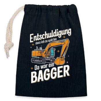 Baggerfahrer Bauarbeiter Baustelle Baumaschine - Verschließbarer Geschenkbeutel aus Baumwolle (14x20cm) - Navy - Vorne