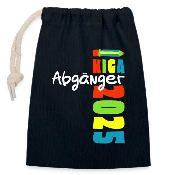 Kiga Abgänger 2025 - Kindergarten Abschied - Verschließbarer Geschenkbeutel aus Baumwolle (14x20cm) - Navy - Vorne