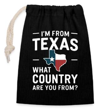 Texas State Texans Texas - Closable cotton gift bag (14x20cm) - black - Front