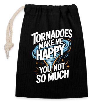 Storm Chasing Tornado Sturm Meteorologe - Verschließbarer Geschenkbeutel aus Baumwolle (14x20cm) - Schwarz - Vorne