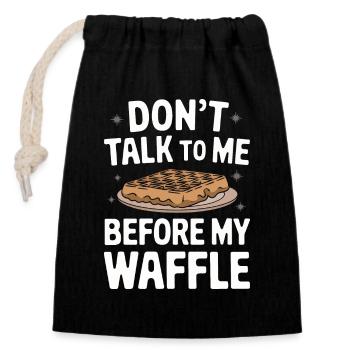 Waffles Breakfast Sweets - Closable cotton gift bag (14x20cm) - black - Front