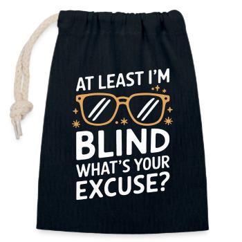 Blind blindness Visually impaired people - Closable cotton gift bag (14x20cm) - navy - Front