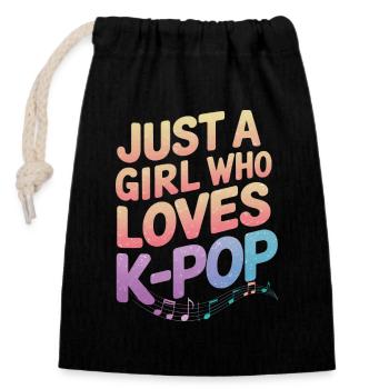 K-Pop Music Korean Pop - Closable cotton gift bag (14x20cm) - black - Front
