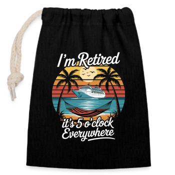 Summer Cruise 2025 Retreat - Closable cotton gift bag (14x20cm) - black - Front