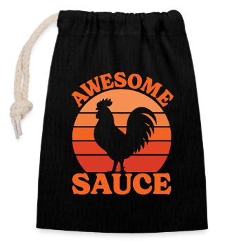 Rooster Joke Humor Cocktail Sauce - Closable cotton gift bag (14x20cm) - black - Front