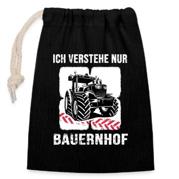 traktor bauer landwirt bauernhof traktorfahrer - Verschließbarer Geschenkbeutel aus Baumwolle (14x20cm) - Schwarz - Vorne