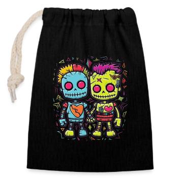 Découvrez le monde amusant de la mode des poupées vaudou - Sac cadeau en coton avec cordon (14 x 20 cm) - noir - Devant