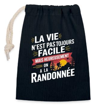 Luckily we have the hike - Closable cotton gift bag (14x20cm) - navy - Front