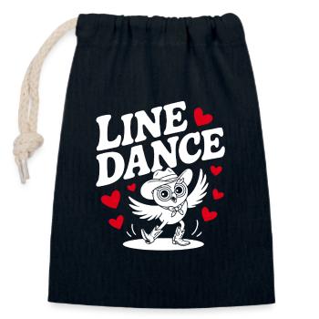 Line Dance Owl Funny Owl with Stetson and Boots - Closable cotton gift bag (14x20cm) - navy - Front