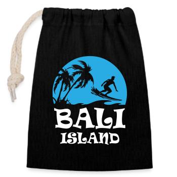 Bali, Islande - Sac cadeau en coton avec cordon (14 x 20 cm) - noir - Devant
