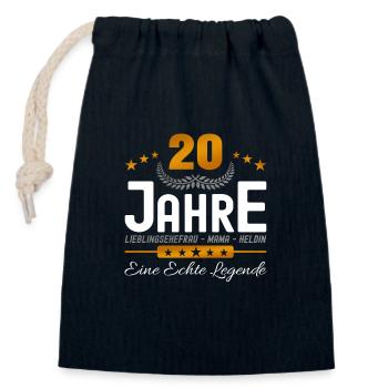 20 Jahre Lieblingsehefrau - Verschließbarer Geschenkbeutel aus Baumwolle (14x20cm) - Navy - Vorne