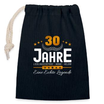 30 Jahre Lieblingsehefrau - Verschließbarer Geschenkbeutel aus Baumwolle (14x20cm) - Navy - Vorne